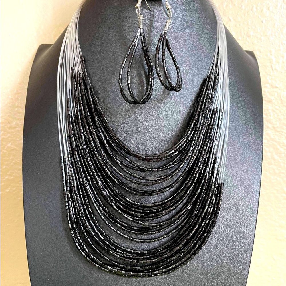 Seabead necklace & earrings